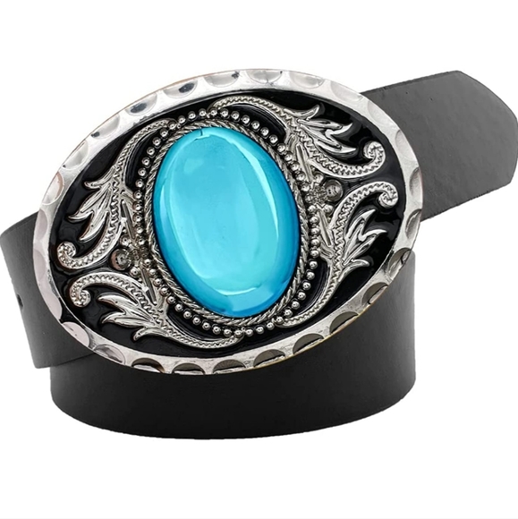 New Turqouise belt buckle fits 1.5 belt Metal